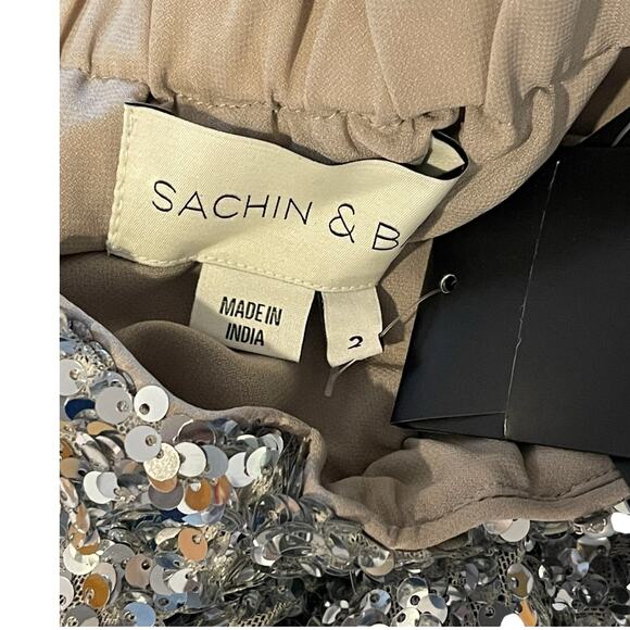 Sachin + Babi Silver Sequins Pearls Talisa Classic Pencil Midi Skirt Size 2 NWT - Picture 11 of 11